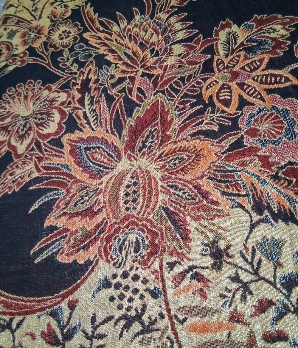 Beautiful Silk Blanket Scarf With Fringe 27"×76" - Picture 4 of 16